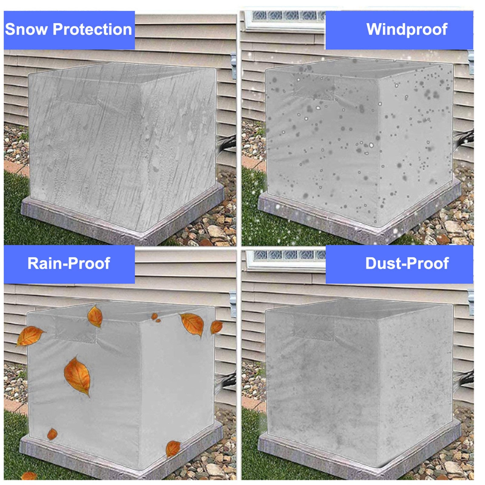 Housse de protection pour climatiseur extérieur, anti-poussière, anti-neige, imperméable, pour la maison, #3, 94 x 40 x 73 cm - 4