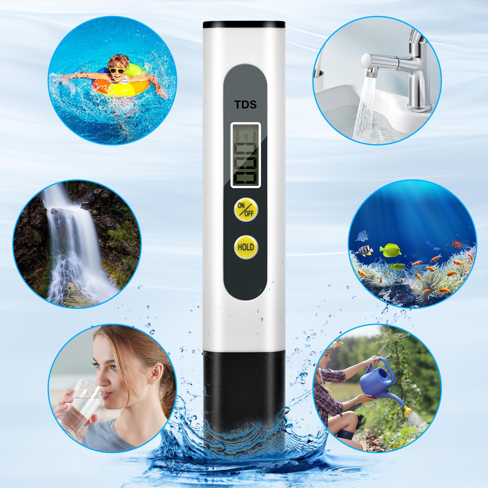 Tester TDS&EC 3 in 1, Test Dureté de l'eau, Test eau aquarium, Test eau potable 0-9990 PPM pour Les Aquariums, Piscines, Étangs et Eau Potabl - 5