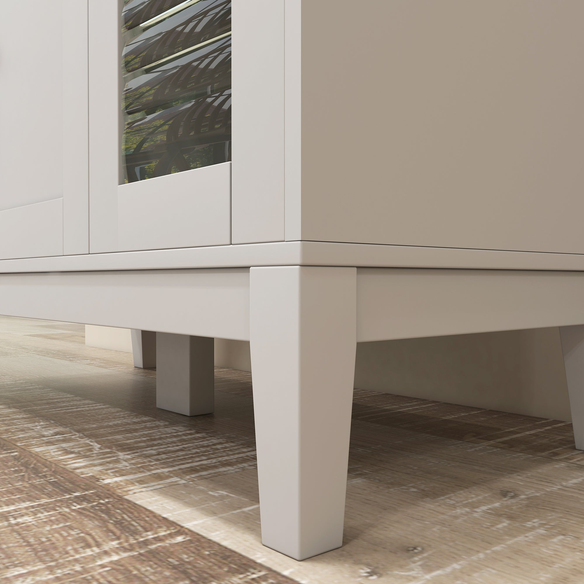 Aparador para Microondas HOMCOM Melamina de Madera, MDF Blanco 80x35x97 cm - 4