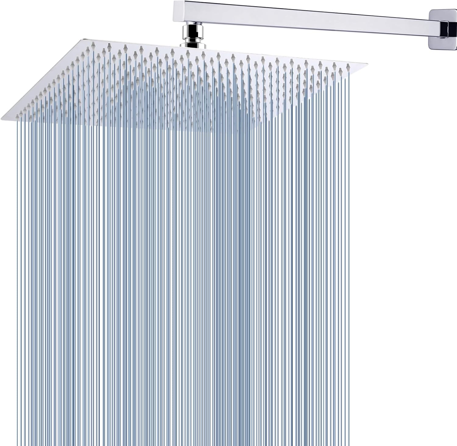 Cabezal de ducha tipo lluvia con brazo extensible, cabezales de ducha tipo lluvia de acero inoxidable, cabezal de ducha cuadrado de alto caudal de 4