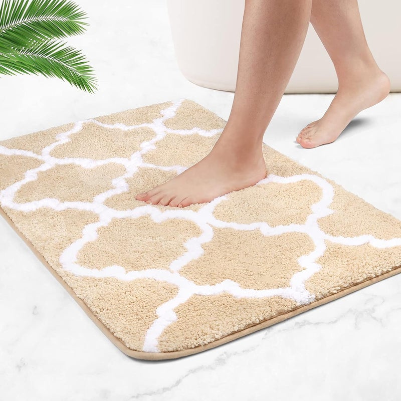 Mata łazienkowa antypoślizgowa, bardzo długa, wykonana z miękkiej, pluszowej mikrofibry, która bardzo szybko wchłania wodę (beżowo-brązowy cl)