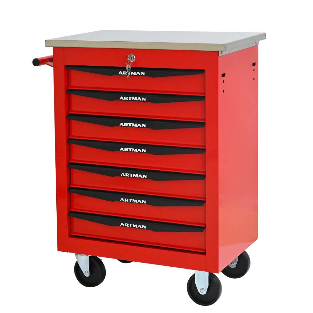 Chariot à Outils Multifonction à 7 Tiroirs avec Roues, Armoire à Outils en Métal pour Garage, Atelier et Atelier de Réparation - 9
