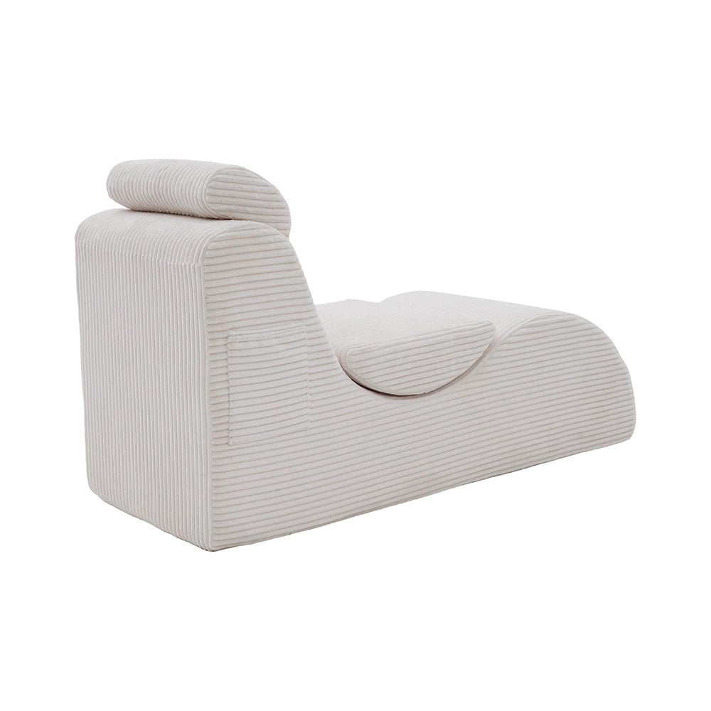 Fauteuil moderne design unique ergonomique mousse élastique pour confort quotidien coussin assise amovible poche latérale Beige - 4