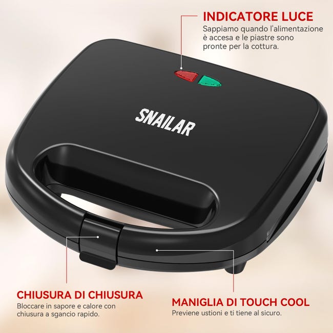 Piastra Per Waffle Belga YASHE - Macchina Per 4 Waffle Con Rivestimento Antiaderente, 1200W, 5 Livelli Di Cottura - Foto 3