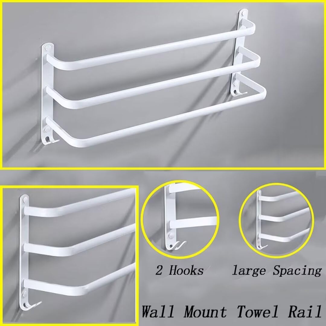 Wieszak na ręczniki łazienkowe, wieszak ścienny na ręczniki, wieszak na ręczniki z nóżkami, akcesoria łazienkowe, nie wymaga wiercenia (biały, 30 cm) - 4