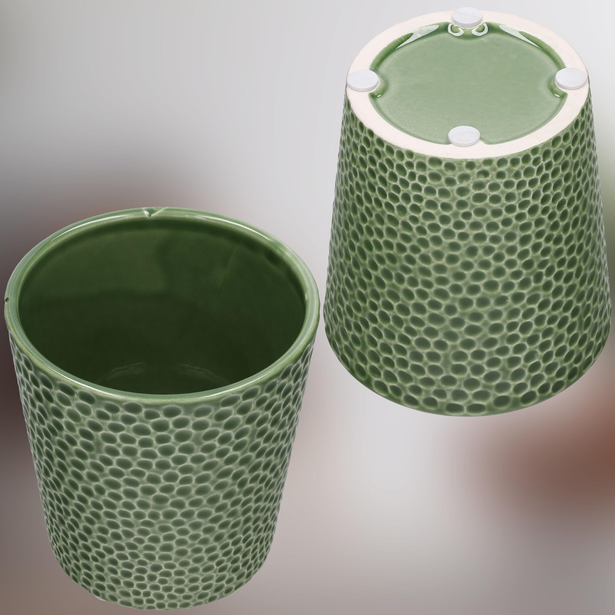 Zestaw 2x doniczka donica osłonka ceramiczna kwiaty rośliny storczyk ø9.5mm - KOTARBAU - 6