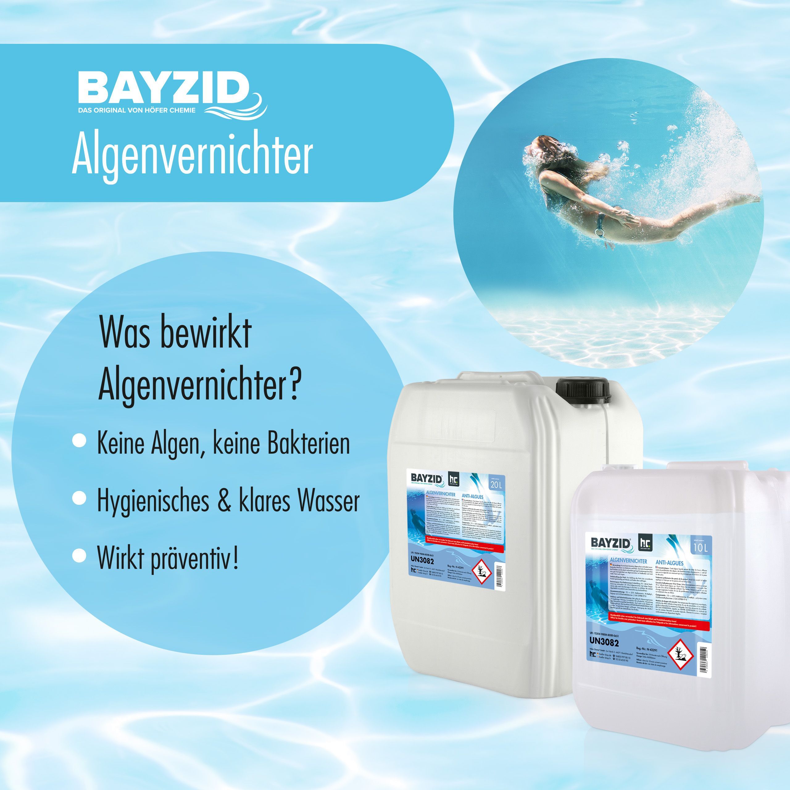 2 x Anti-algues Bayzid® en bidon de 10 L - 2