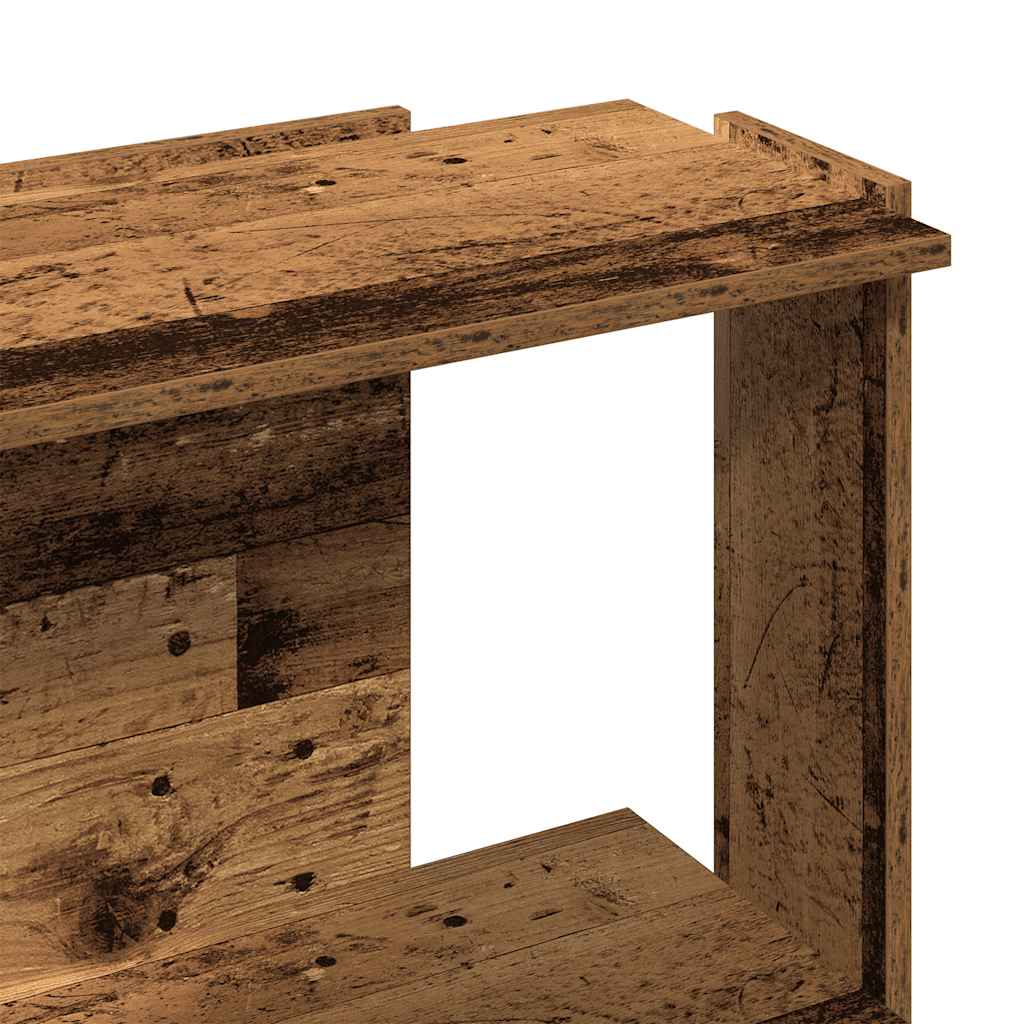 Bibliothèque à 3 niveaux vieux bois 60x30x80 cm bois ingénierie - 7