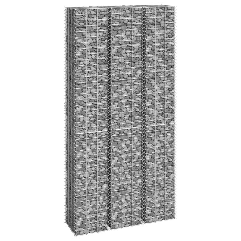 Arriates de gaviones 3 unidades hierro 30x30x200 cm vidaxl