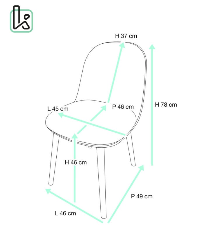 Lot 2 chaises de cuisine scandinaves, pieds bois hêtre clair, coussin simili cuir rembourré UFI (noir-marron) - 6