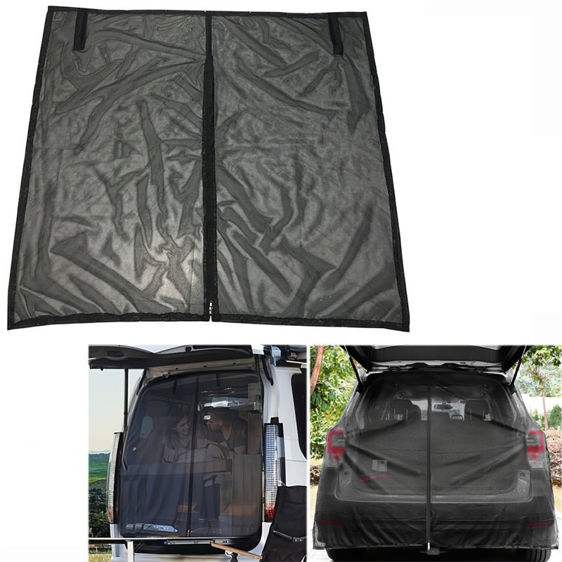 Moskitiera na tylny błotnik samochodu kempingowego - magnetyczna siatka wentylacyjna 165 x 150 cm, szybki montaż do samochodu kempingowego i SUV-a