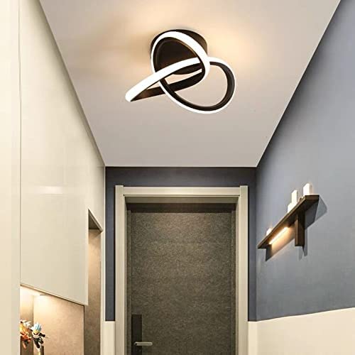 COMELY Plafonnier LED Design Moderne Noir 22W 2500lm 3000K Luminaire Plafond Anneaux pour Salon Chambre Cuisine Couloir Entrée Ø26cm - 9