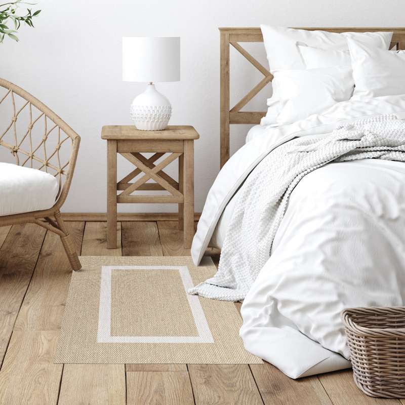 Tapete de vinil Premium de Alta Gama, Almofadas de quarto Lavável antiderrapante e resistente Retângulo Branco 140x200 cm - 8