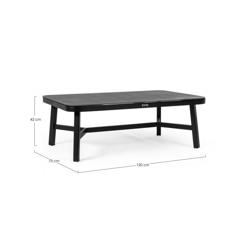 Table basse d'extérieur en Aluminium Noir 120x75x h43 - 7