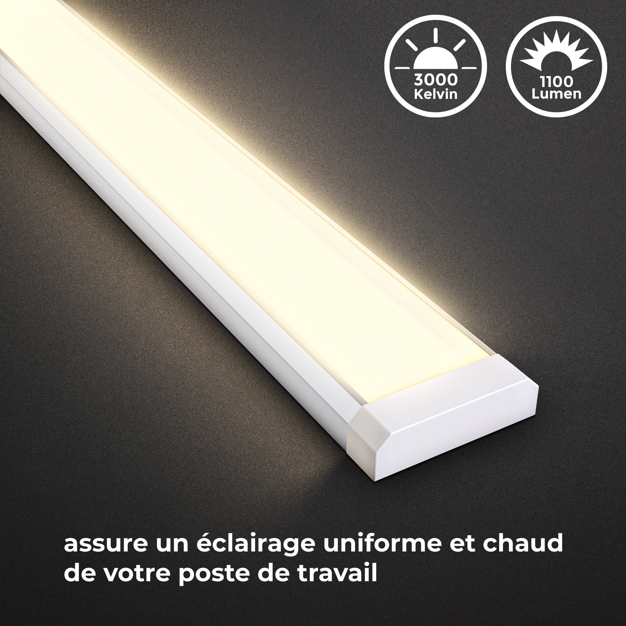 Lampe LED sous-meuble - avec interrupteut- lumière chaude 3.000K - LED 10W 1.100lm - IP20 - dimensions 575x50x13mm - B.K.Licht - 4