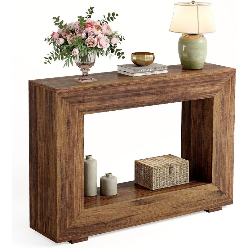 Konsola do przedpokoju Tribesigns 120 cm ze schowkiem, industrialny stolik boczny do przedpokoju, do salonu, przedpokoju