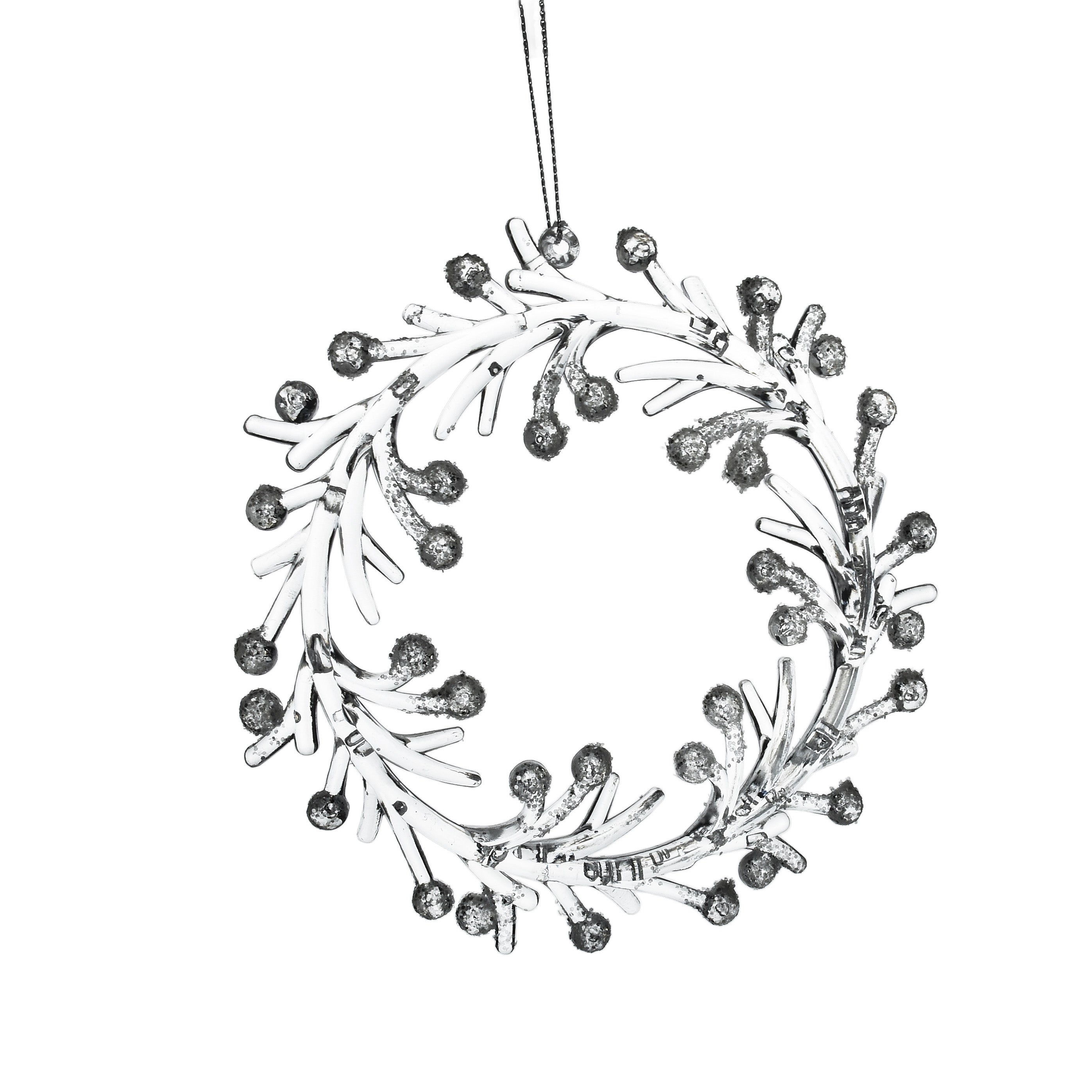 Santa lila zawieszka wianek/stroik 15 cm