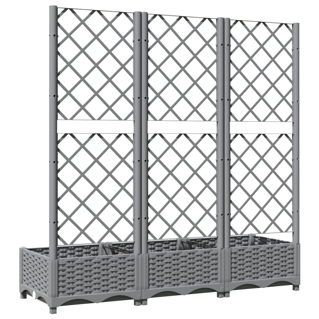 Vaso/floreira jardim c/ treliça 120x40x121,5 cm PP cinza-claro - 6
