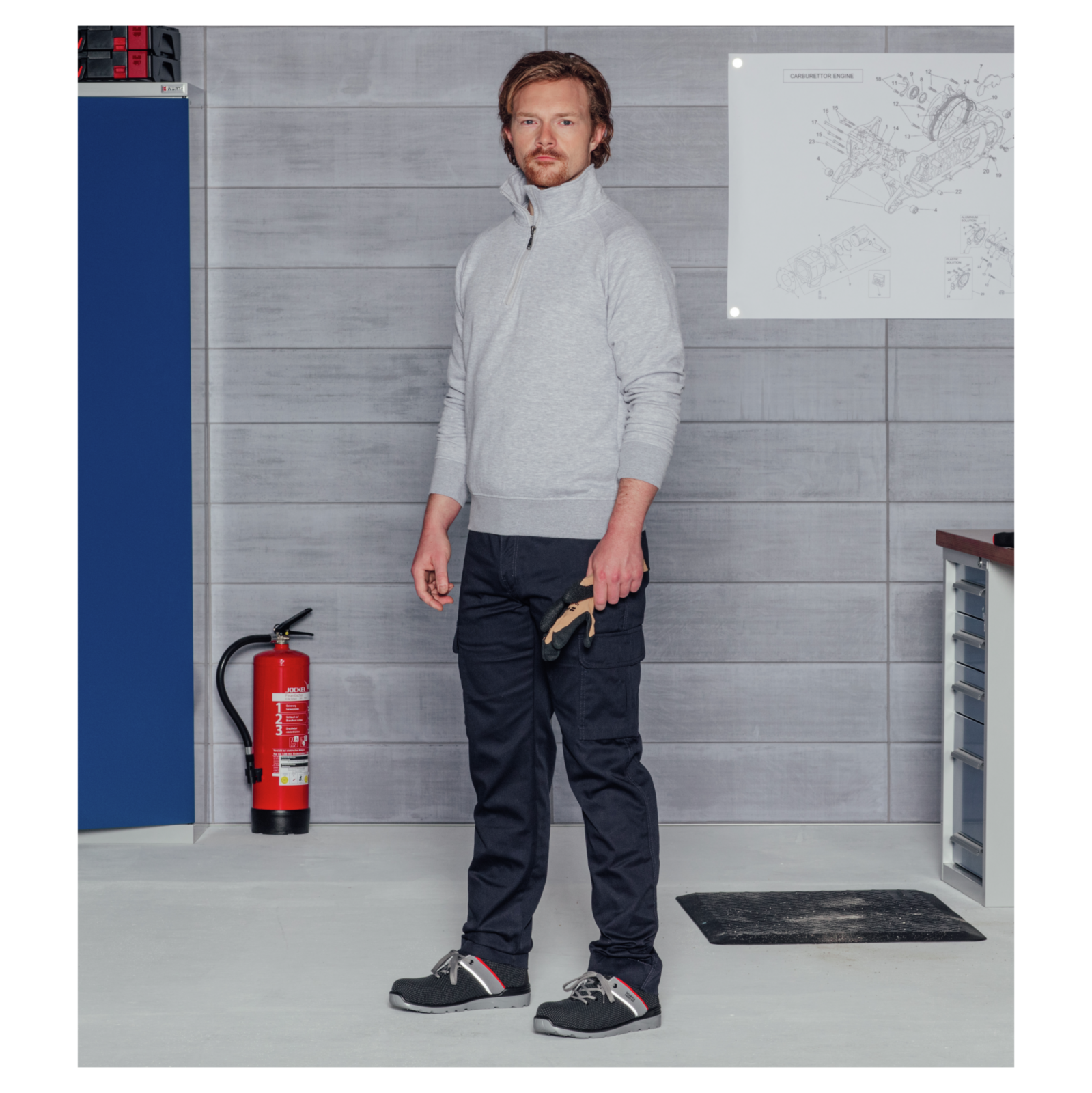 Sweat de travail ¼ de zip Job+ Gris - 6
