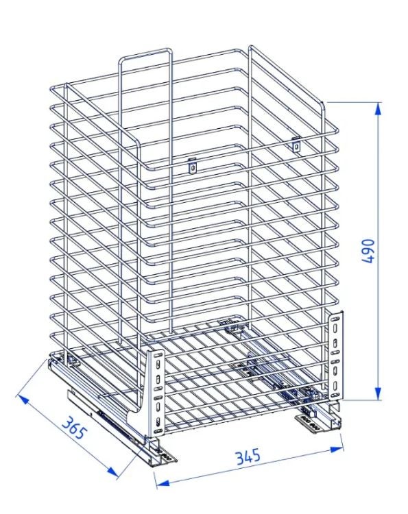 Kosz na pranie do szafki ARCO 40 cm wysuwany - 3