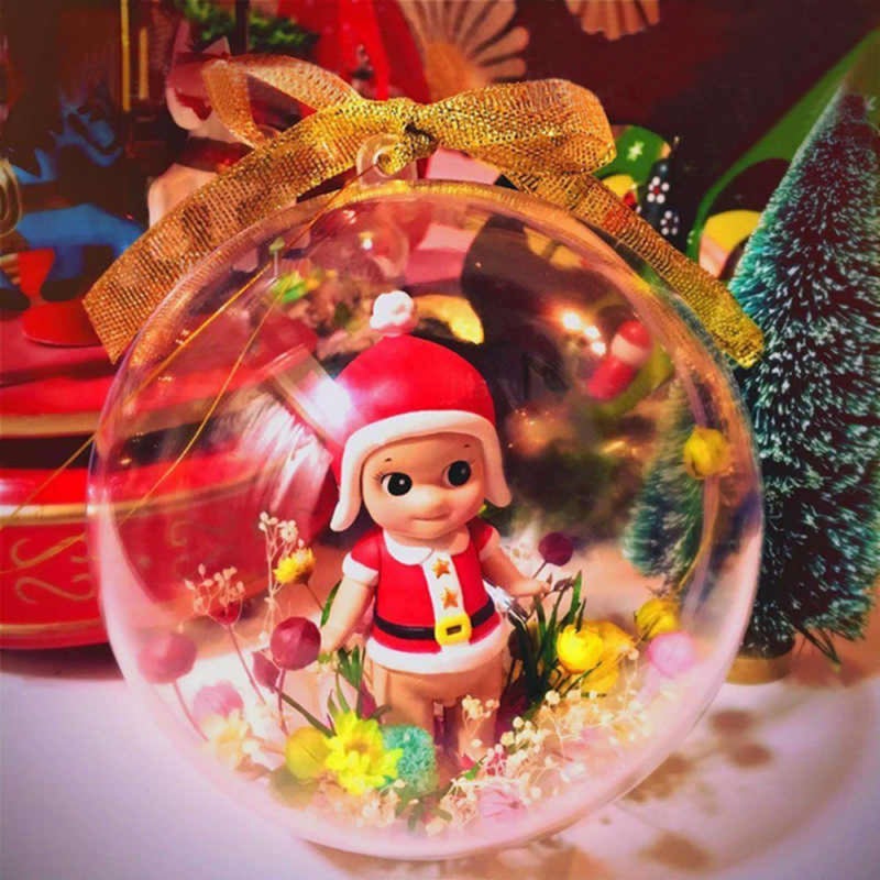 Lot de 15 boules en plastique transparentes à remplir, idéales pour les cadeaux artisanaux et les décorations de Noël. - 2