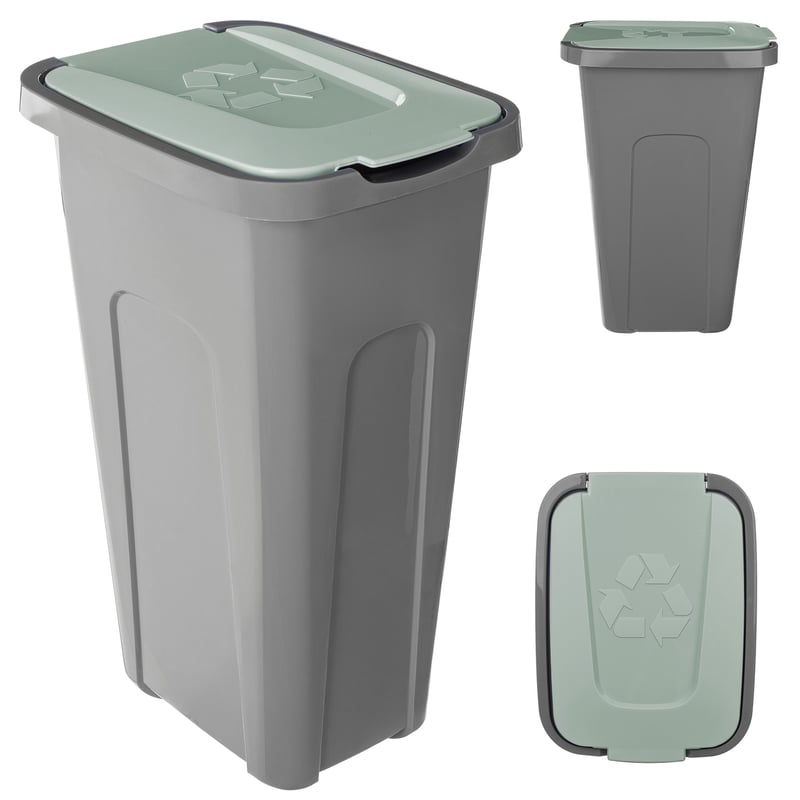 KOSZ NA ŚMIECI POJEMNIK ODPADY DO SEGREGACJI 30L KUBEŁ ŚMIETNIK Z POKRYWĄ