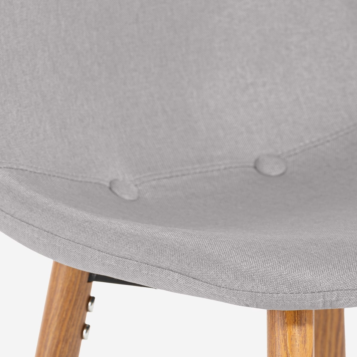 Taburete alto de bar cocina estilo nórdico en tela con respaldo Shona - 4