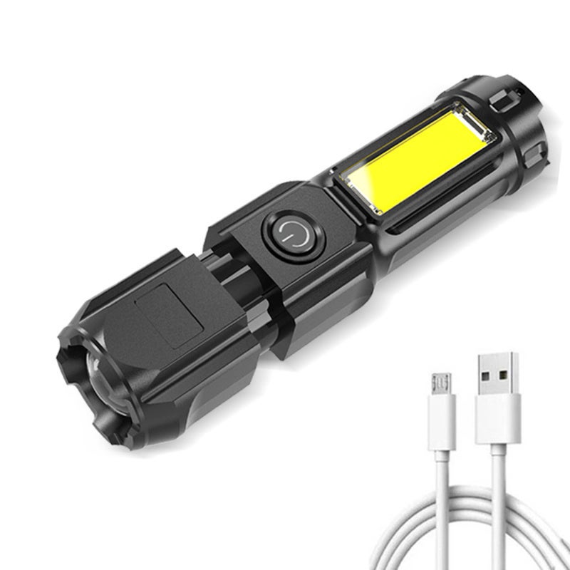 Mini Lampe Torche LED + Electrochoc Autodéfense Camping Urgence