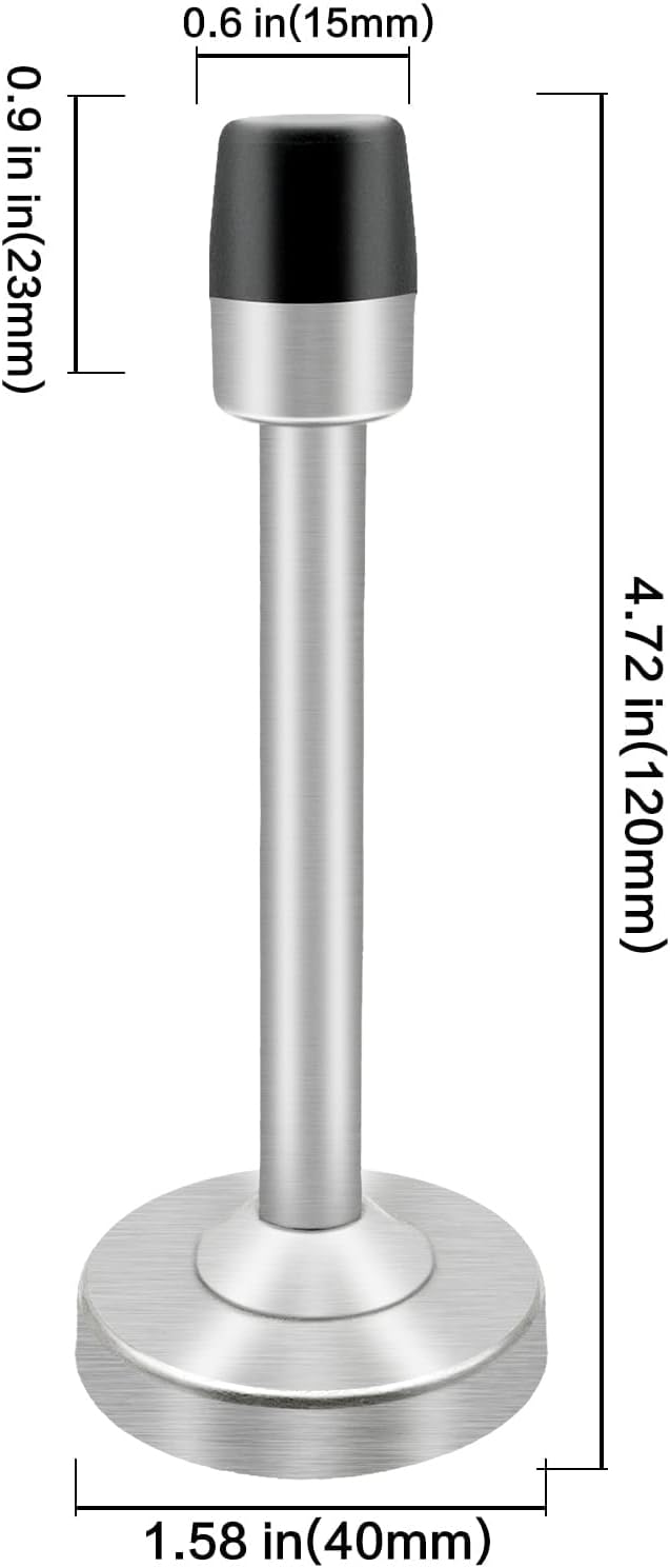 butée de porte longue, amortissement du bruit, protection murale, butée de porte brossée, support de porte,argenté - 2
