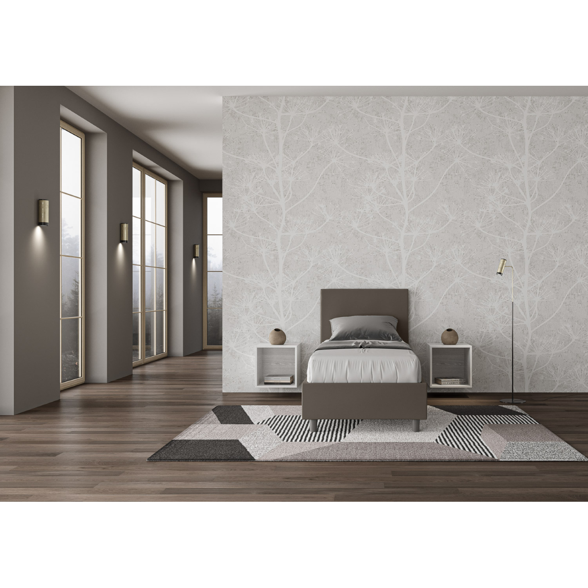 Lit 1 place Adele 80x190 sans sommier cappuccino - 3