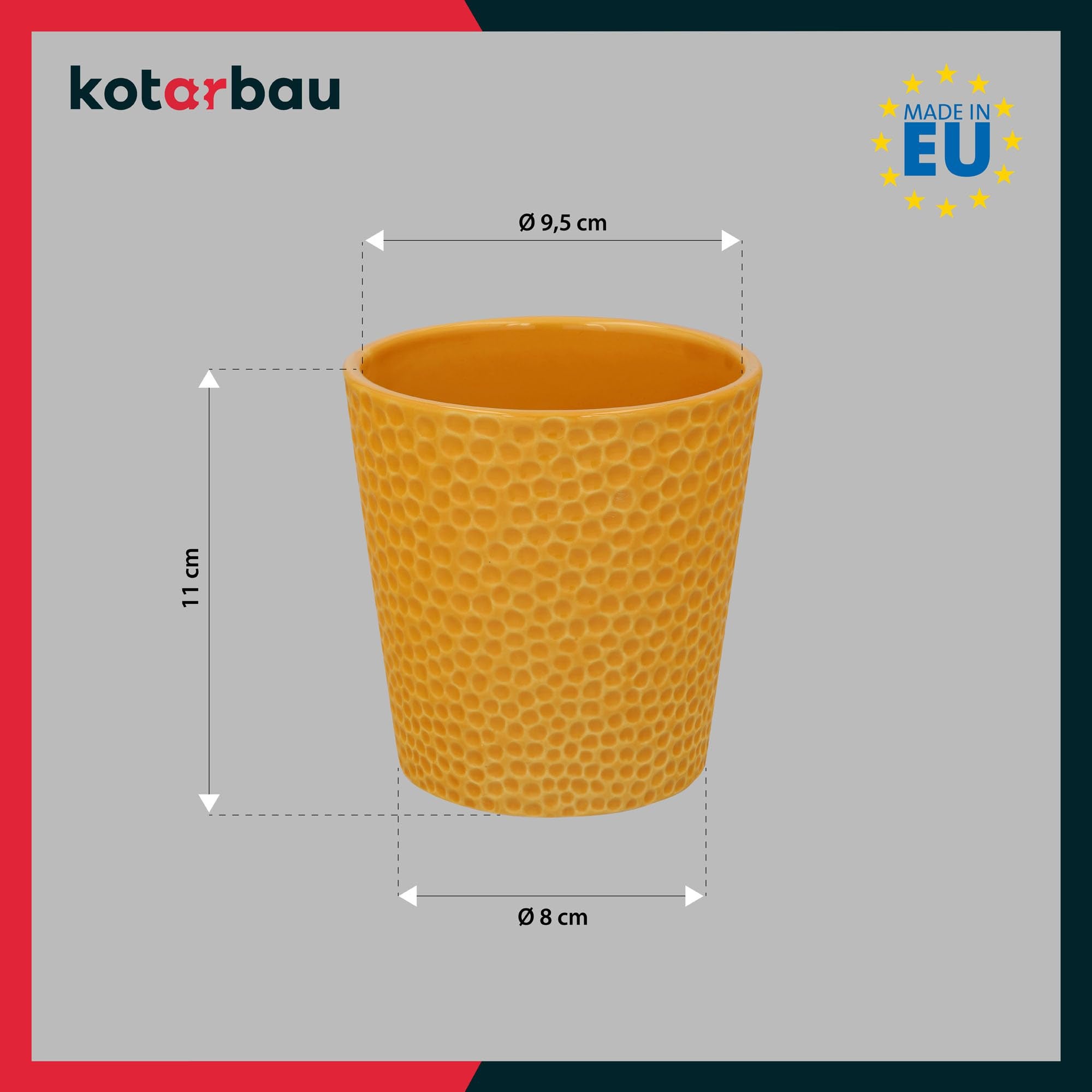Zestaw 2x doniczka donica osłona ceramiczna ⌀ 9,5cm kwiaty rośliny storczyk - KOTARBAU - 3
