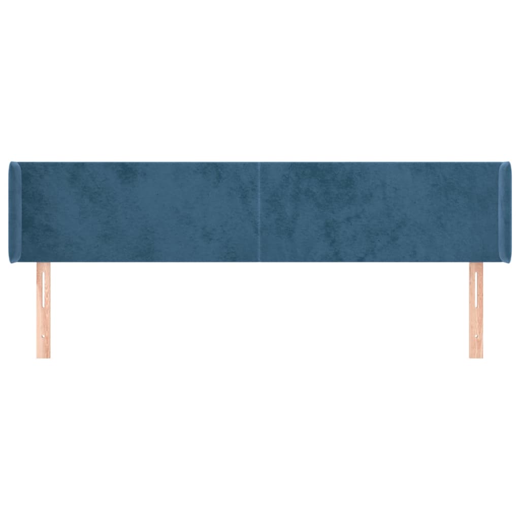 Maison Exclusive - Tête de lit avec oreilles Bleu foncé 163x16x78/88 cm Velours - 3