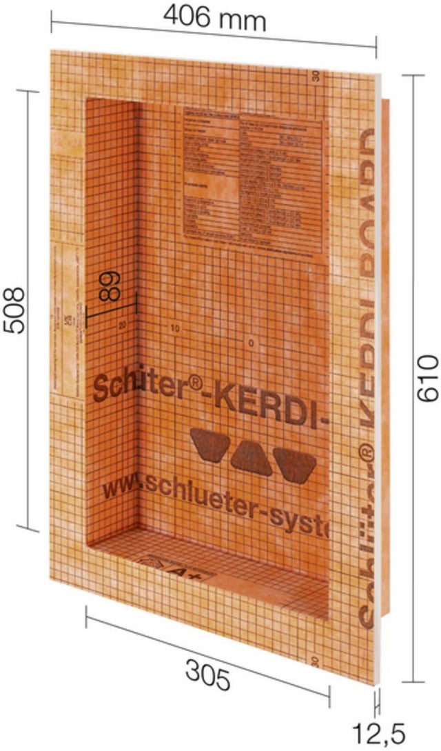 Niche à&nbsp; encastrer Kerdi-Board-N 305x508x89 mm SCHLUTER