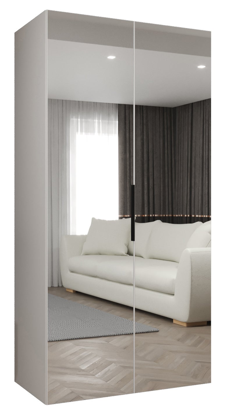 Szafa uchylna otwierana Marbella 3 100 x 52 x 202 cm biały + u. czarny Abiks Meble