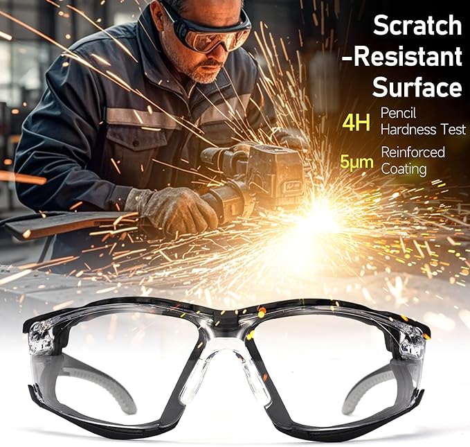 lunettes de sécurité de travail transparentes anti-buée, Anti-rayures, UV 400, résistantes aux chocs. CE EN166 lunettes de protection - pour DIY, ch - 5