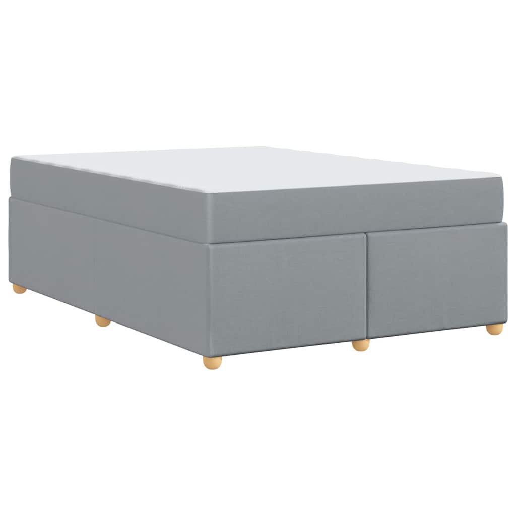 Cadre de lit avec matelas gris clair 140 x 200 cm en tissu - 7