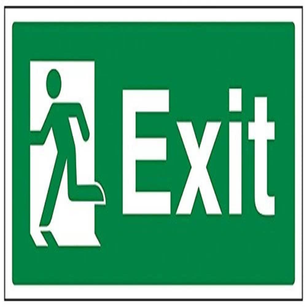 Vsafety Exit Schild – Sicherheitszeichen EN ISO 7010, 300x150 Mm, Grün/weiß, Aus 1 Mm Kunststoff, Selbstklebend
