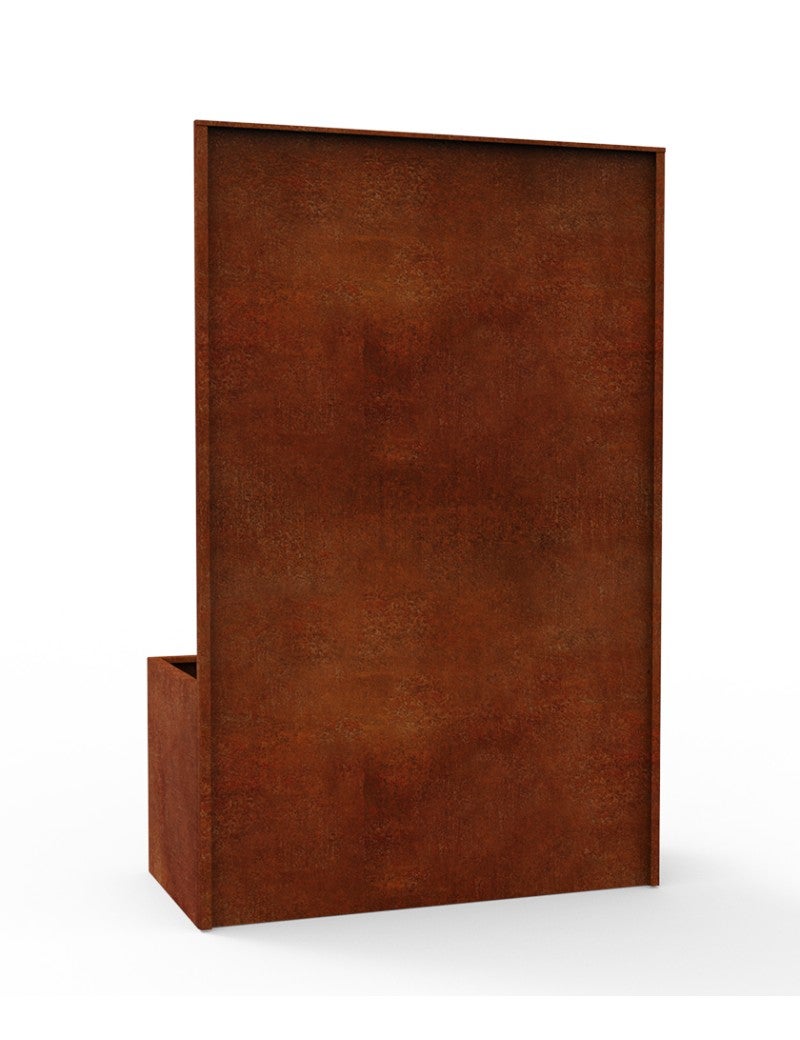 Jardinière avec panneau métal Acier Corten Premium H.180 cm - madecoupesurmesure - 3