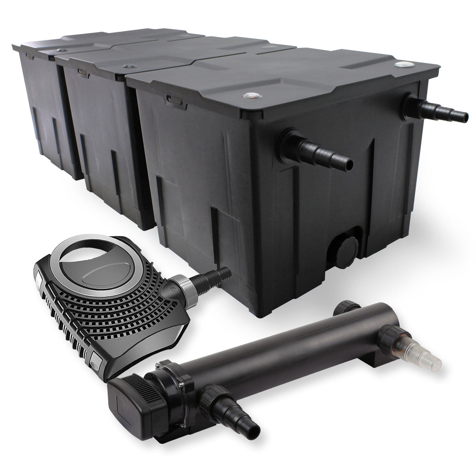 Kit Filtration Bassin SunSun CBF-350C + UV 24W - Pour Bassin Jusqu'à 90 000L - Bio Et Clarificateur