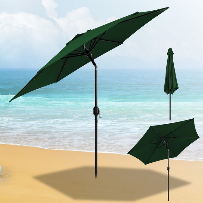 OYOY Parasol Plage Pliable - Ancre Métal Robuste Réglable Résistante Au Vent