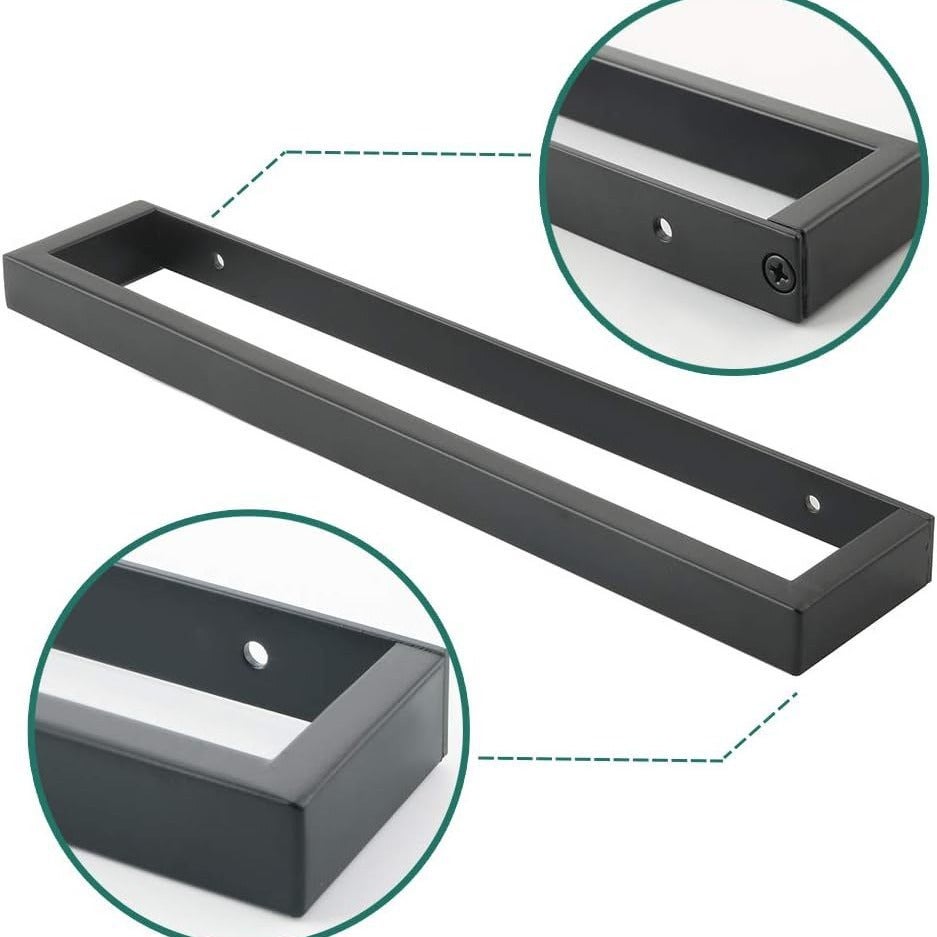 Wieszak na ręczniki łazienkowe, ścienny, matowoczarny, ze stali nierdzewnej SUS304, ścienny, długość 30 cm