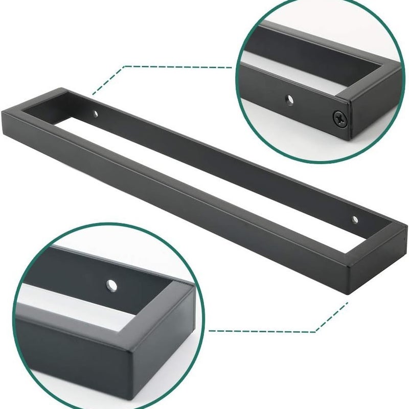 Wieszak na ręczniki łazienkowe, ścienny, matowoczarny, ze stali nierdzewnej SUS304, ścienny, długość 30 cm