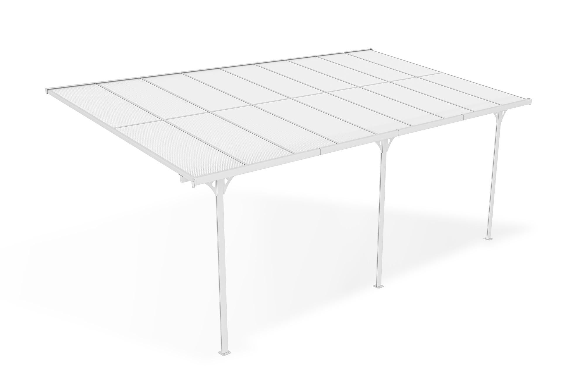 Pergola adossée Blanc en Aluminium 16.5 m² - 3