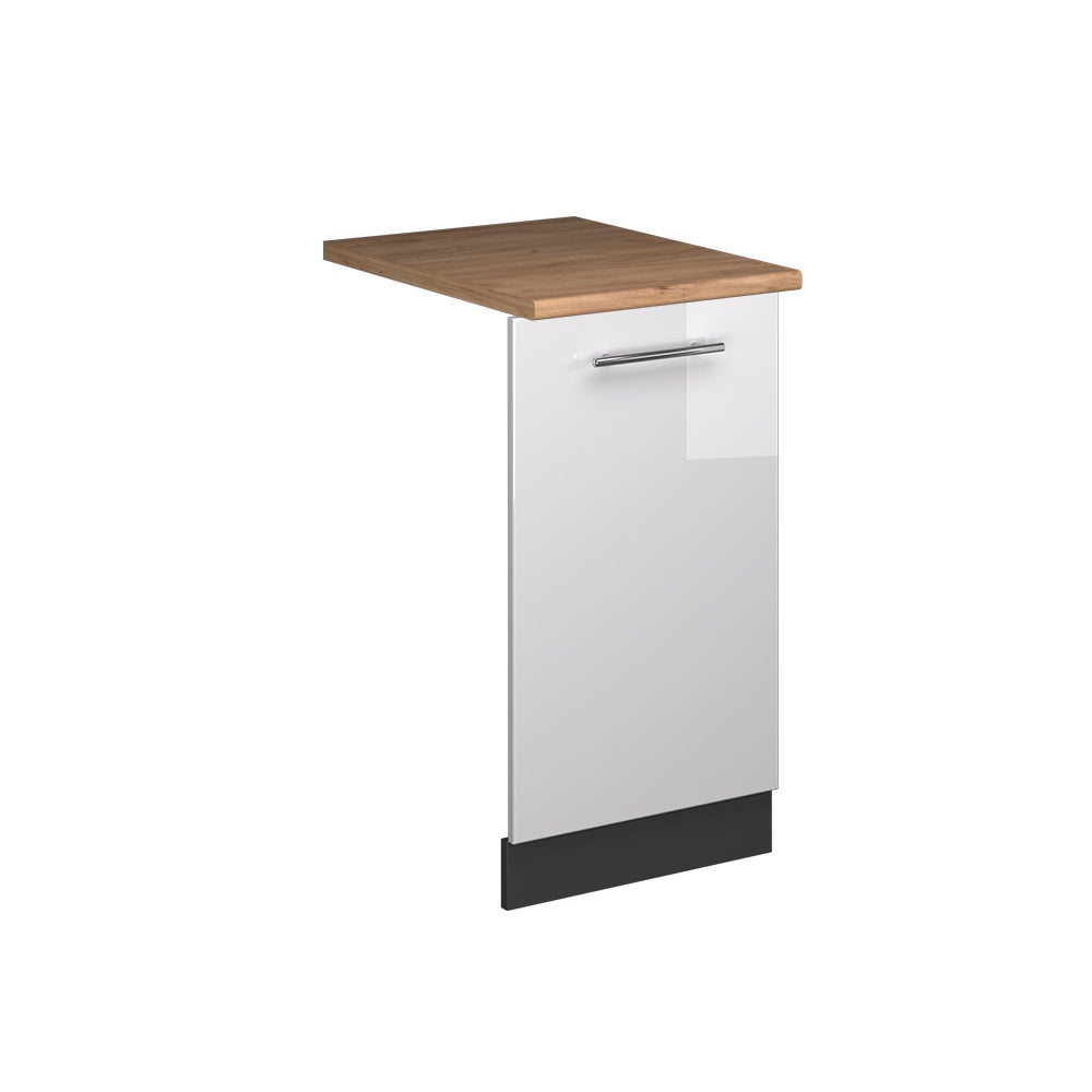 Vicco Panel przedni zmywarki Fame-Line, Biały wysoki połysk, 45 cm , BP Dąb