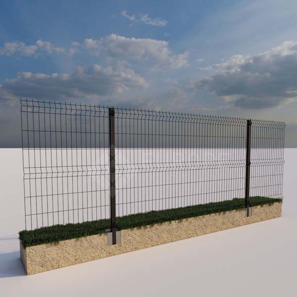 KIT 30m: Panneau Rigide Grillage Clôture H1.73m x L2.50m Gris + poteaux carrés à sceller - 3