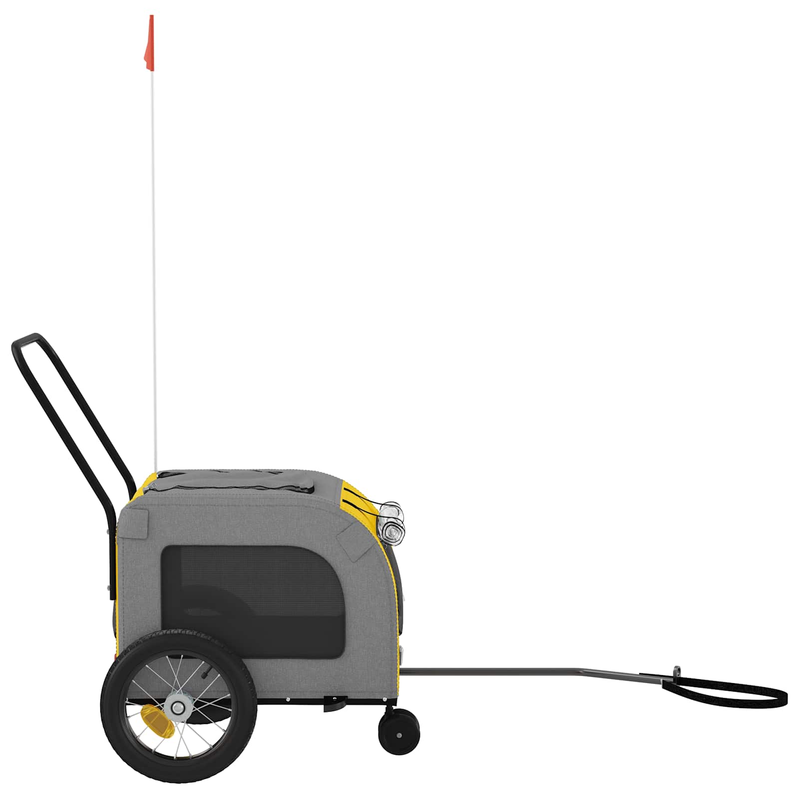 Remorque de vélo pour animaux Jaune et Gris 125 x 53 x 54 cm vidaXL - 5