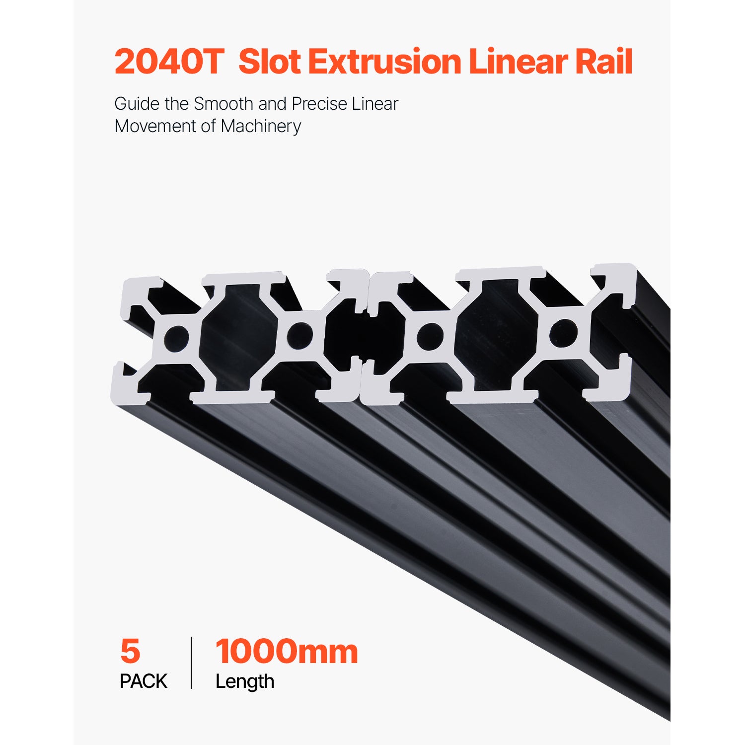 5 Piezas Perfiles de Extrusión de Aluminio 2040 con ranura en T de 1000 ...