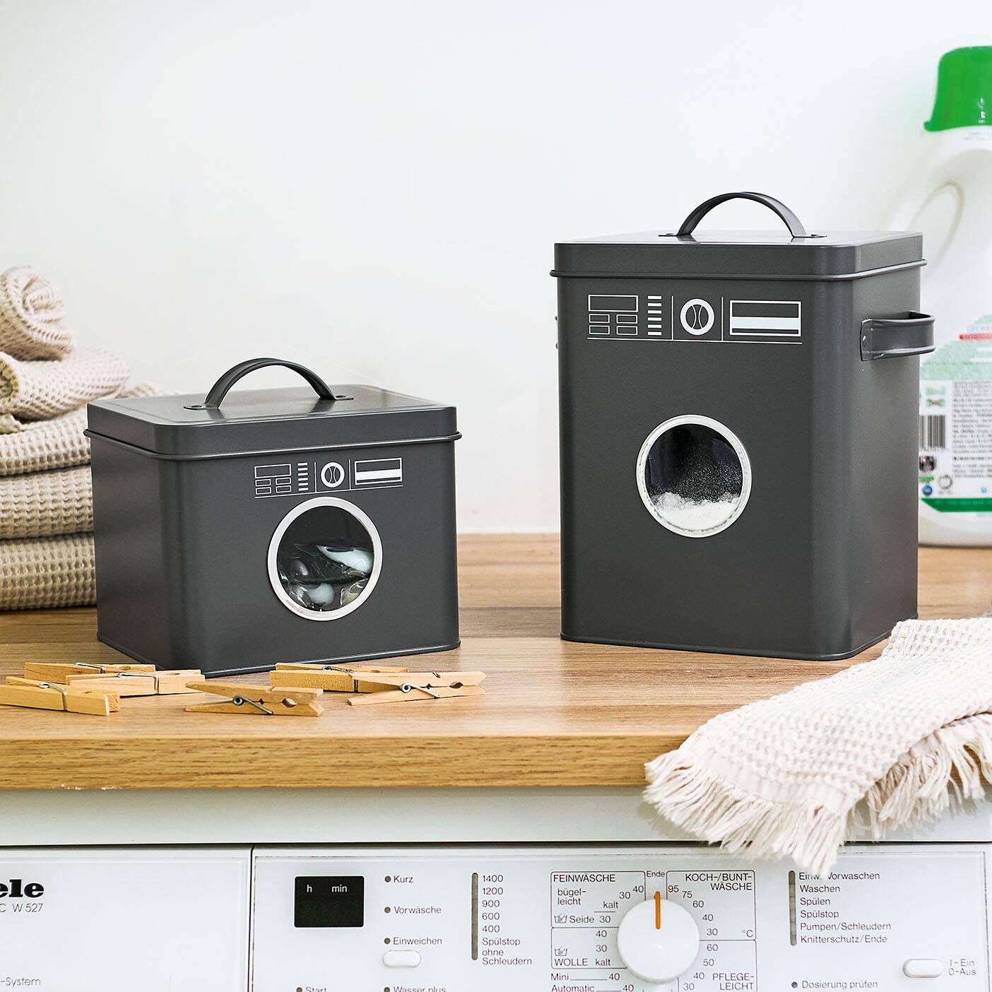 PORTA DETERSIVO IN METALLO FORMA LAVATRICE 15X15X2 - Store