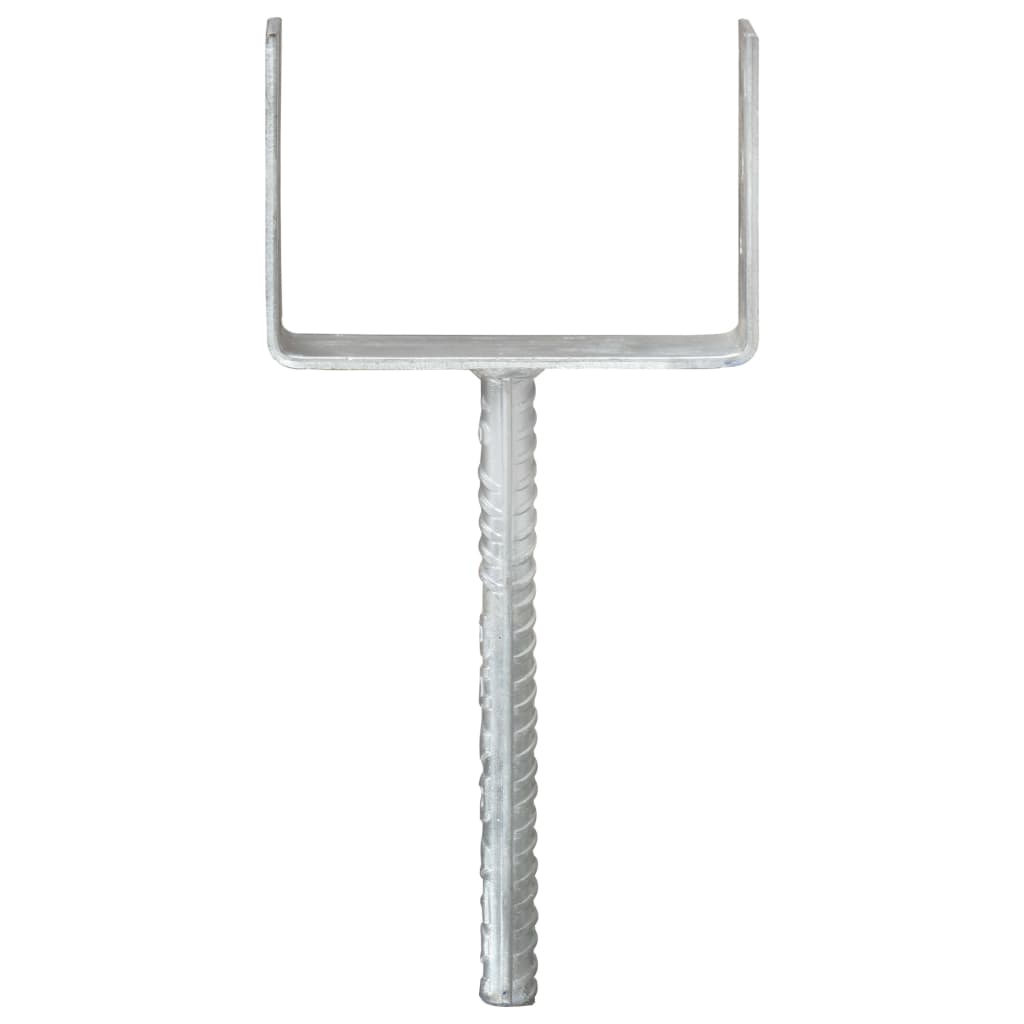 vidaXL Piquets de clôture 6 pcs Argenté 12x6x30 cm Acier galvanisé - 4