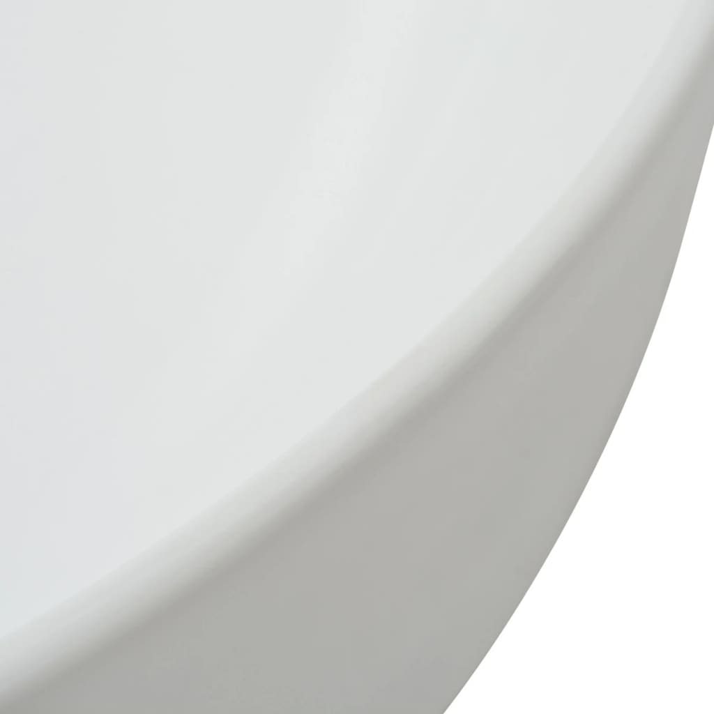 Lavabo ronde Céramique Blanc 41,5 x 13,5 cm vidaXL - 5
